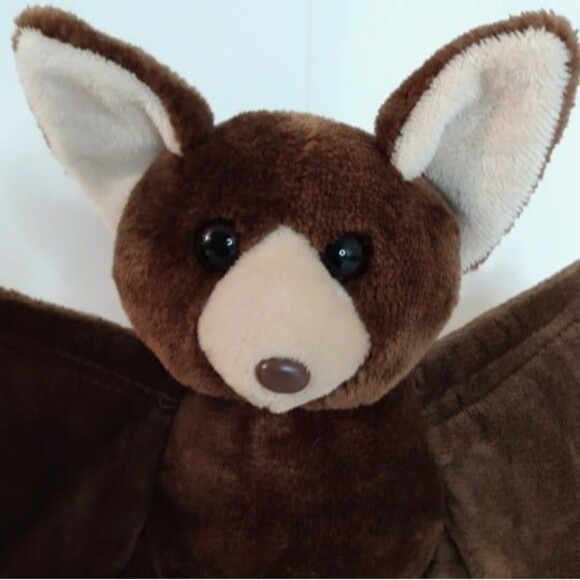 The Petting Zoo Brown Plush Bat 16 1/2" Wing Span - Picture 2 of 6